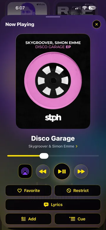 TrackDrop app screen showing discovery and profile features